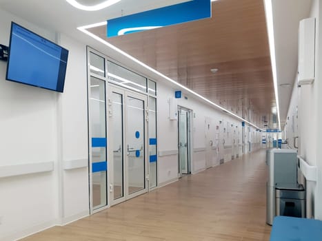 Moscow, Russia - Apr 7. 2025. Modern interior of State polyclinic in Moscow