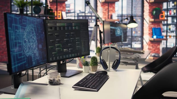 Sleek desktop workspace displays active code windows for artificial intelligence and data science. It captures the essence of innovation and development in network driven machine learning.
