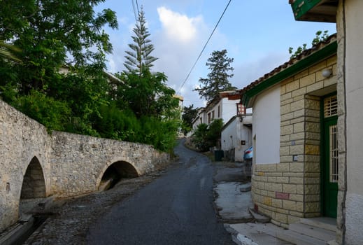 Historic stone viaduct in Lefke, Cyprus, showcasing old engineering and Mediterranean landscape charm.