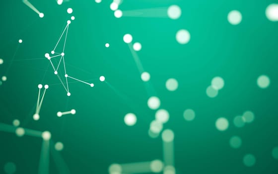 3d Abstract background. Molecules technology with polygonal shapes, connecting dots and lines. Connection structure. Big data visualization. 3d background.