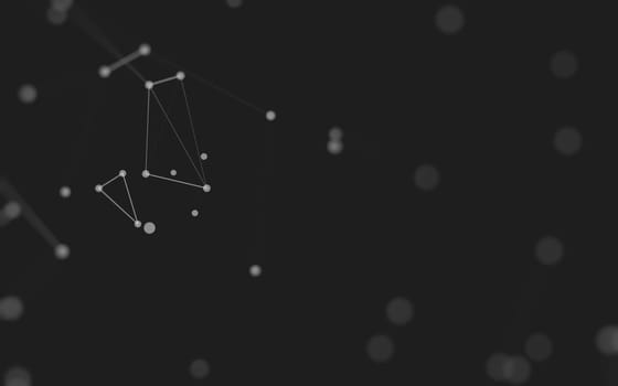 3d Abstract background. Molecules technology with polygonal shapes, connecting dots and lines. Connection structure. Big data visualization. 3d background. 