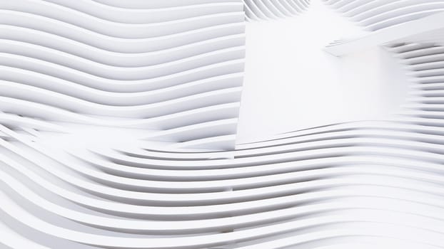 Abstract Curved Shapes. White Circular Background. Abstract background. 3d illustration