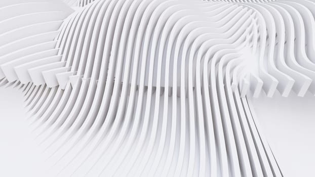 Abstract Curved Shapes. White Circular Background. Abstract background. 3d illustration
