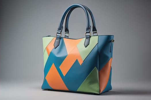 Women's handbag on a gray background. generative ai