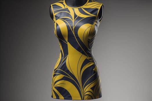 Fashionable women's dress on a mannequin. Studio shot. generative ai
