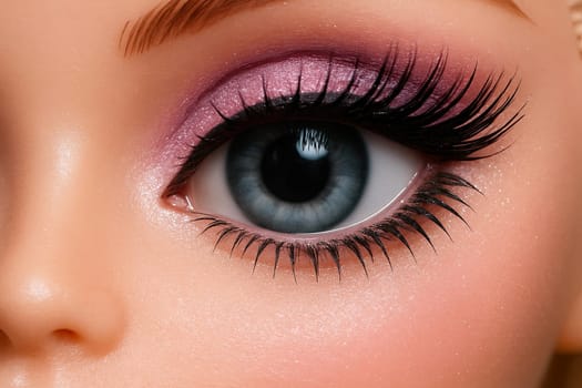 High-Key Fashion Doll Eye Macro with Focus Stacking