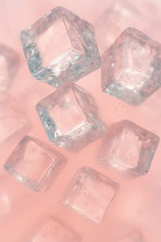 Acrylic Ice Cubes Floating in Pastel Cocktail