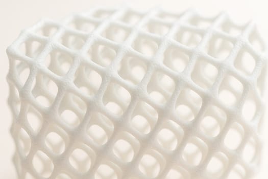 White 3D-Printed Lattice Structure in Pastel High-Key