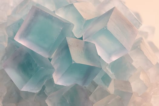 Focus-Stack Macro of Fluorite Crystal Facets in Soft Pastel Light
