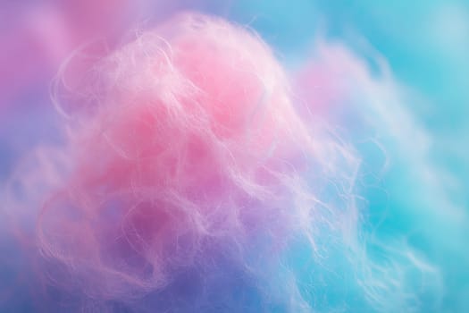 Delicate Cotton-Candy Fibers Macro in Soft Pastel High-Key Light