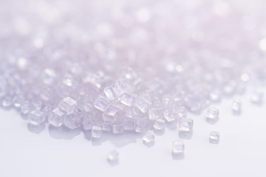 Macro of Clustered Crystal Sugar Grains in Soft Pastel
