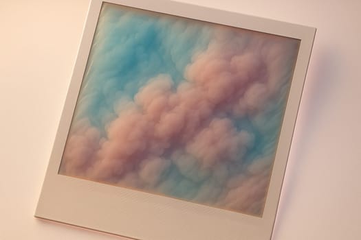Macro of Instant Film Emulsion Developing in Bright Pastel High-Key Light