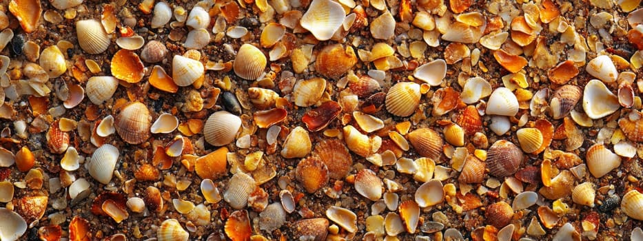 sandy beach, shells and starfish, Generative AI holidays