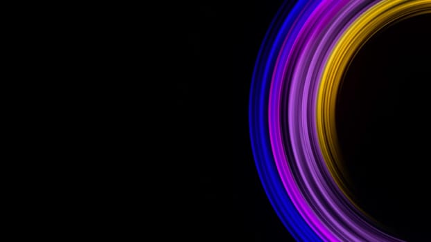 Vibrant abstract motion with glowing circles. Sci-fi inspired digital light composition. High quality photo