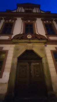 October 22 2024 Hradec Kralove Czech Republic Europe Kralov region, Kralovehradecky kraj. Historic building facade. High quality photo