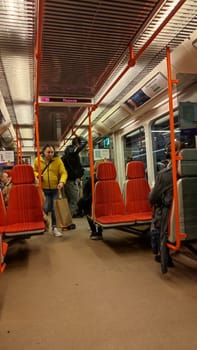 October 23 2024, Prague Czech Republic Europe, Train empty passengers editorial shotlisttravel travel tourism transport industry industrial platform place destination objects . High quality photo