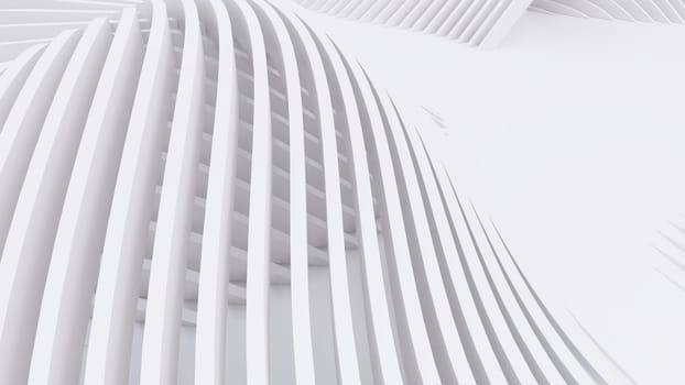 Abstract Curved Shapes. White Circular Background. Abstract background. 3d illustration