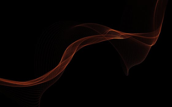 Dark abstract background with a glowing abstract waves, abstract background