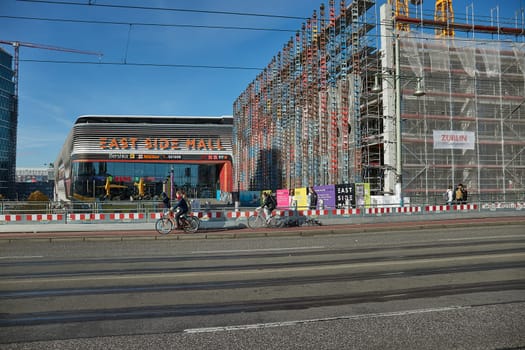 Berlin, Germany - October 25, 2021: East Side Mall shopping center building in East Berlin