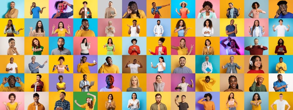This collection features diverse individuals expressing joy and positivity, captured against vibrant backgrounds. Each portrait celebrates the beauty of diversity and inclusion.