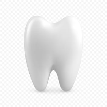 Vector 3d Realistic Tooth. Dental Inspection Banner, Plackard. Tooth Icon Closeup Isolated. Medical, Dentist Design Template. Dental Health Concept.