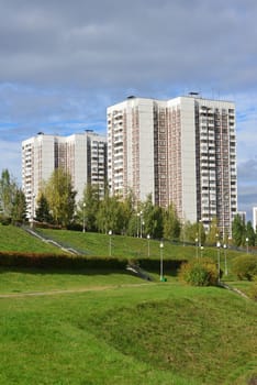 houses of a layout volumetric planning elements in Zelenograd Moscow, Russia