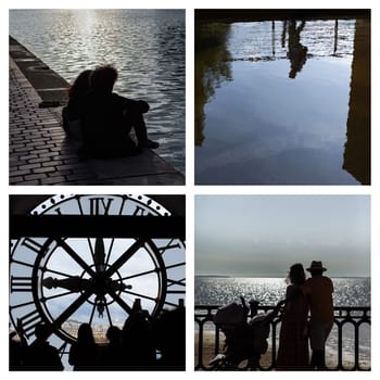 Photo collage of shadows and silhouettes