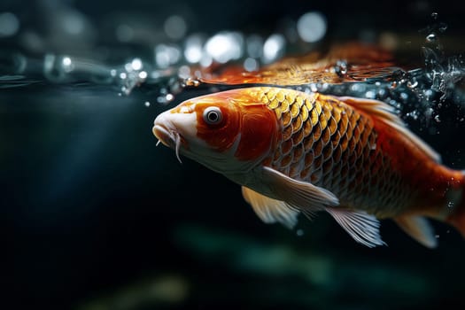 Serene and still, this koi moves through a dream