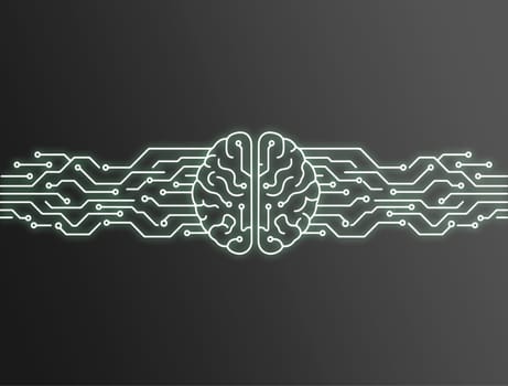Artificial Intelligence Brain Circuitry Background. High quality photo