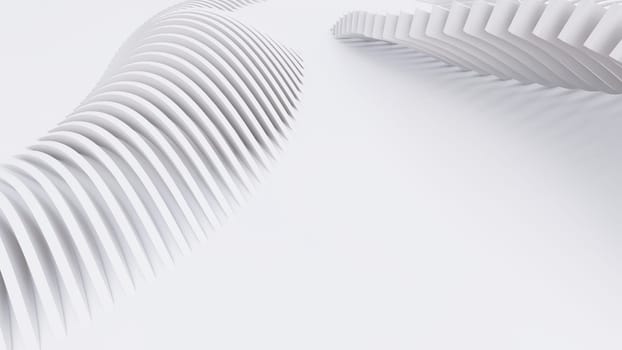 Abstract Curved Shapes. White Circular Background. Abstract background. 3d illustration