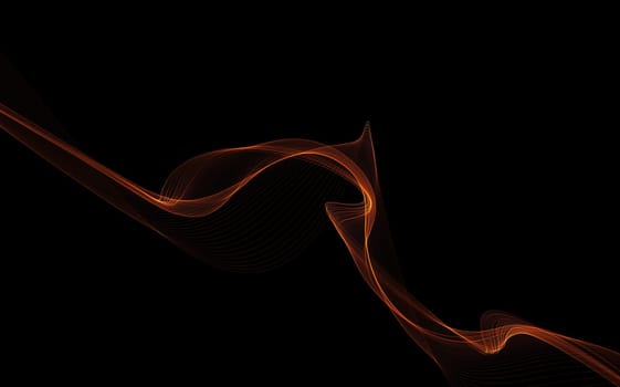 Dark abstract background with a glowing abstract waves, abstract background