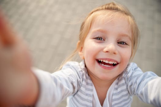 Girl Laughing Taking Selfie Close-Up Portrait