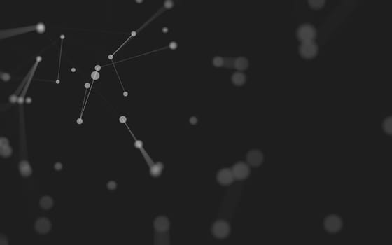 3d Abstract background. Molecules technology with polygonal shapes, connecting dots and lines. Connection structure. Big data visualization. 3d background. 