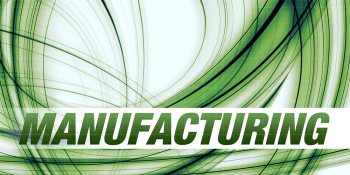 Manufacturing Concept on Green Abstract Background