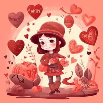 Spread love and affection with this sweet cartoon image! This romantic image symbolism of Valentine's Day, with traditional decorations and symbols of love and devotion.