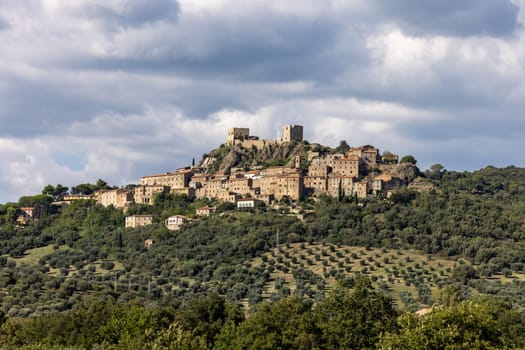 Montemassi a fortified village in the province of Grosseto. Tuscany. Italy