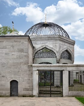 Tomb of Emetullah Rabia Gulnus Valide Sultan attached to Yeni Valide I Mosque, or Yeni Valide Camii, an 18th century Ottoman mosque located in Uskudar district, on the Asian side of Istanbul, Turkey