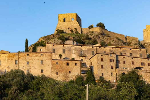 Montemassi a fortified village in the province of Grosseto. Tuscany. Italy