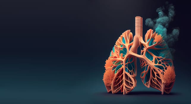 Green lung with forest, trees for fresh healthy breathing air, environment concept, connect to nature, generative AI