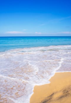 Summer and relax concept, Blue sea with beach sand landscape nature in blue sky sunshine day
