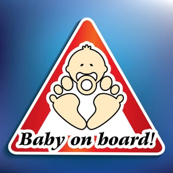 Baby on board sticker - vector illustration
