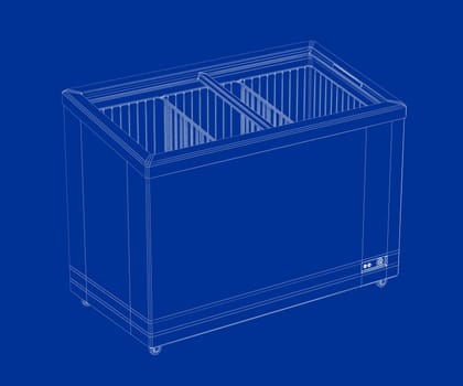 3D wire-frame model of ice cream freezer