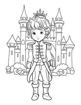 Prince coloring page. Coloring page prince in a crown and royal clothes