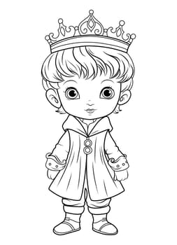 Prince coloring page. Coloring page prince in a crown and royal clothes