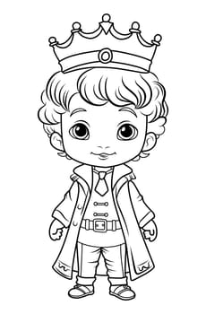 Prince coloring page. Coloring page prince in a crown and royal clothes