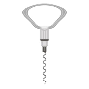 Raster Opener for Bottle Icon Isolated on White Background. Modern Corkscrew Icon.