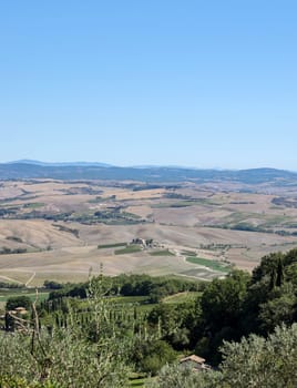 The rural landscape near Pienza in Tuscany. Italy