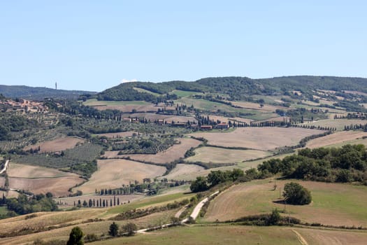 The rural landscape near Pienza in Tuscany. Italy