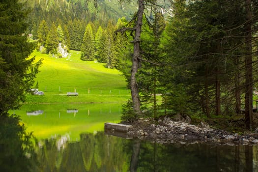 Lake in the Austrian Alps of the Dachstein region (Styria in Austria)