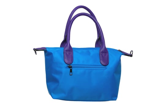 Stylish women's handbag. A fashionable female pink luxury handbag isolated on white. Fashionable womans accessories. Clipping path. Advertising. Space.